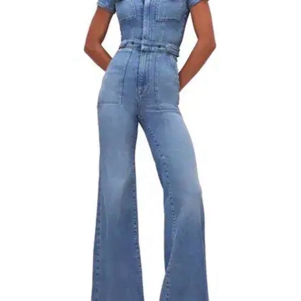 Good American Fit For Success Denim Jumpsuit